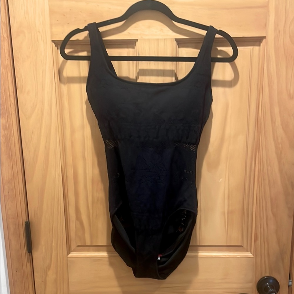 Black Mesh One-Piece Swimsuit